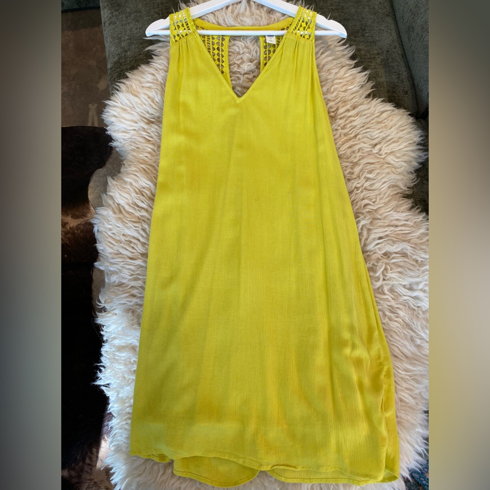 Old Navy Vibrant Yellow Midi Dress